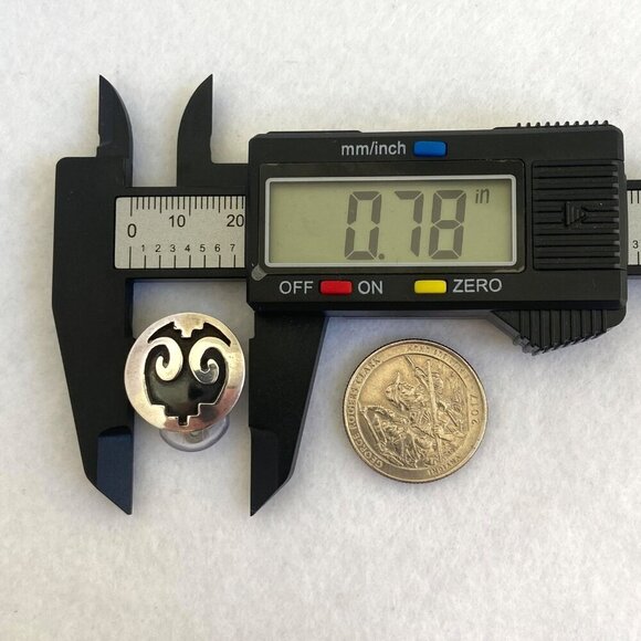 VTG Sterling Silver 925 Southwest Style Thunderbird Round Clip On Earrings - Picture 13 of 16